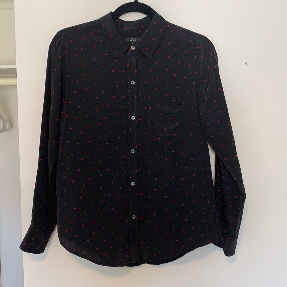 Rails Long Sleeve Heart Blouse